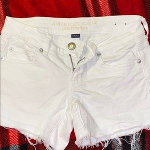American eagle white jean shorts